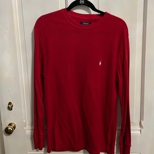 Polo long sleeve Tee, red size L